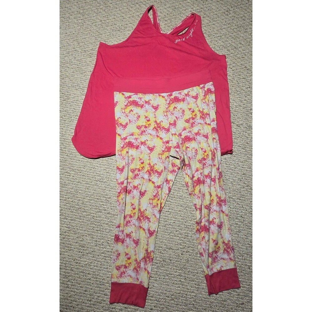 Sleep Cacique Lane Bryant Pajamas Set Tank Pants Pink Tie Dye Plus Size 18/20